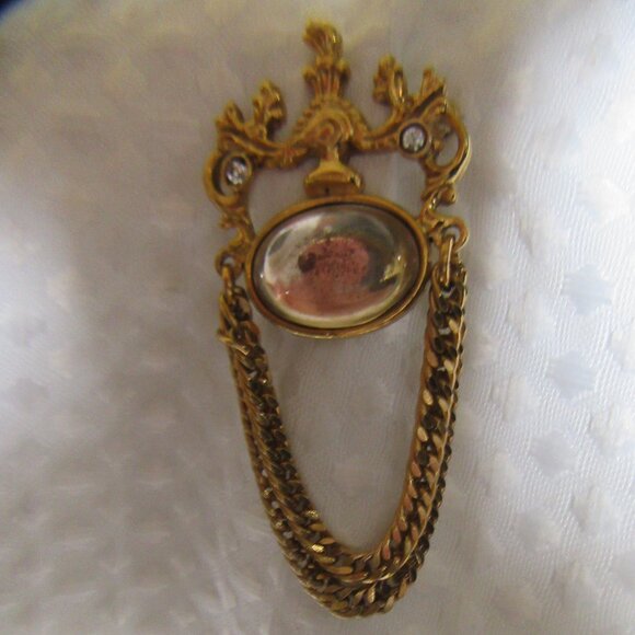 Vintage Brooch with Chains - Picture 3 of 7